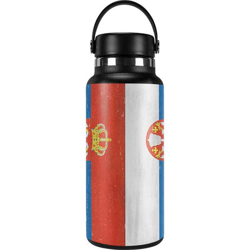 Serbia Flag Distressed Hydro Flask 32oz Wide Mouth Skin